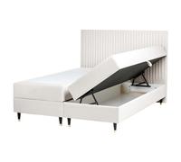 Divan Bed with Storage Velvet DAME 160 x 200 cm (EU King Size) Off-White