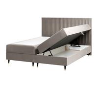 Divan Bed with Storage Velvet DAME 180 x 200 cm (EU Super King) Taupe