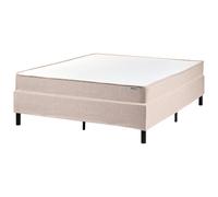 Beliani Divan Bed Without Headboard Fabric Countess 140 X 200 Cm (Eu Double) Beige