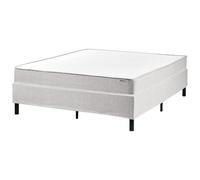 Beliani Divan Bed Without Headboard Fabric Countess 140 X 200 Cm (Eu Double) Light Grey
