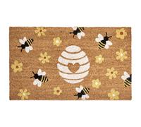 Doormat KIGALIK Natural 40 x 60 cm Bee Flower Coir
