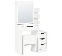 Beliani Dressing Table With Mirror And Stool Gatineau White