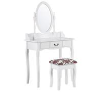 Beliani Dressing Table With Mirror And Stool Soleil White