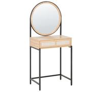 Beliani Dressing Table With Mirror Cassiar Light Brown