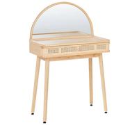 Beliani Dressing Table With Mirror Rancheria Light Brown
