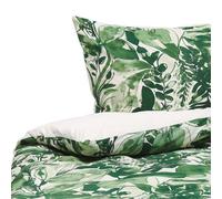 Beliani Duvet Cover Set Greenwood 155 X 220 Cm Sateen Cotton Green