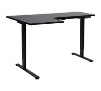 Beliani Electric Adjustable Corner Desk Destines 160 Cm 109 Cm Black Left Hand