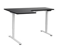 Beliani Electric Adjustable Corner Desk Destines 160 Cm 109 Cm Black/ White Left Hand