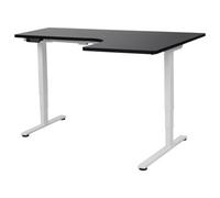 Beliani Electric Adjustable Corner Desk Destines 160 Cm 109 Cm Black/ White Right Hand
