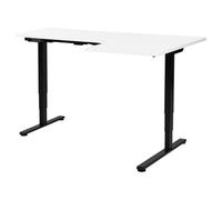 Beliani Electric Adjustable Corner Desk Destines 160 Cm 109 Cm White/ Black Right Hand