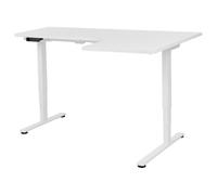 Beliani Electric Adjustable Corner Desk Destines 160 Cm 109 Cm White Right Hand