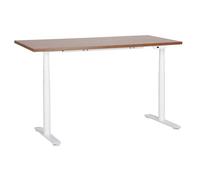 Beliani Electric Adjustable Standing Desk Destinas Brown/ White 160 Cm 72 Cm