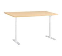 Beliani Electric Adjustable Standing Desk Destinas Light Brown/ White 160 Cm 72 Cm