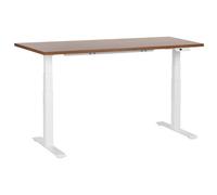 Beliani Electric Adjustable Standing Desk Destines Brown/ White 160 Cm 72 Cm