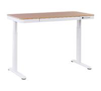 Beliani Electric Adjustable Standing Desk Kenly Brown/ White 120 Cm 60 Cm With Usb Port