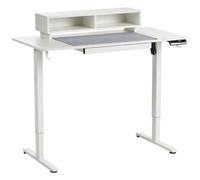 Beliani Electric Adjustable Standing Desk Lucama White 120 Cm 60 Cm With Usb Port