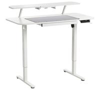 Beliani Electric Adjustable Standing Desk Wilbanks White 120 Cm 60 Cm With Usb Port