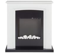 Beliani Electric Fireplace Heater Nyiri White