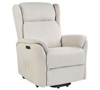 Beliani Electric Recliner Chair Elegy Fabric Cream