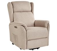 Electric Recliner Chair ELEGY With Footrest Fabric Taupe