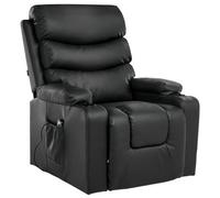 Beliani Electric Recliner Chair Eter With Footrest Faux Leather Black