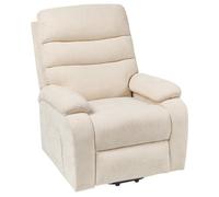 Electric Recliner Chair RISE With Footrest Fabric Light Beige
