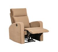 Electric Recliner Chair VERDAL Velvet Light Brown