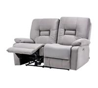 Beliani Electric Recliner Sofa 2 Seater Bergen Velvet Grey