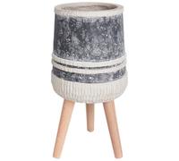 Beliani Elevated Plant Pot Arisaema 27cm Grey, Grey