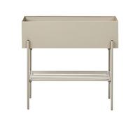 Beliani Elevated Plant Pot Vinca Metal 70 Cm Beige