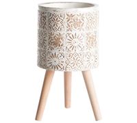 Beliani Elevated Plant Pot Karistos 36 Cm Off-White