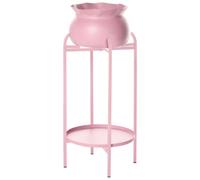 Beliani Elevated Plant Pot Mokuren Metal 25 Cm Pink