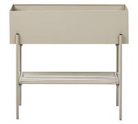 Beliani Elevated Plant Pot Vinca Metal 70 Cm Beige