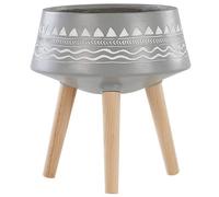Beliani Plant Pot Stand 42 X 42 X 44 Cm Light Grey Weria