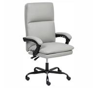 Beliani Executive Chair Serene Faux Leather Light Grey