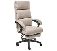Beliani Executive Chair With Footrest Eaton Chenille Beige