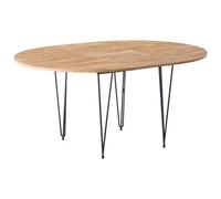 Beliani Extending Dining Table Louise Brown 120/160 Cm 120 Cm