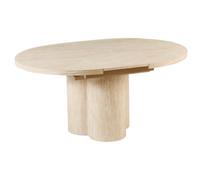 Extending Dining Table MORAINE Travertine Effect 120 cm 120/160 cm