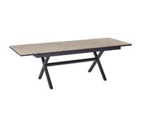 Beliani Extending Garden Dining Table Fanes 184/242 Cm 90 Cm Metal Graphite Grey