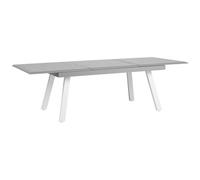 Beliani Extending Garden Dining Table Pereta 175/255 Cm 100 Cm Metal Light Grey