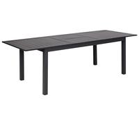Beliani Extending Garden Table 180/240 x 90 cm Aluminum Dark Grey Outdoor Furniture Skaloma