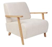 Beliani Fabric Armchair Light Beige Lesja