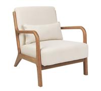 Beliani Fabric Armchair Light Beige Skovde