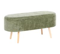 Beliani Fabric Storage Bench Green Oklahoma
