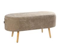 Beliani Fabric Storage Bench Light Brown Oklahoma