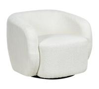 Beliani Swivel Armchair TORE Fabric Off-White, White
