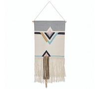 Beliani Fabric Wall Hanging Kabirwala Cotton 116 Cm Beige