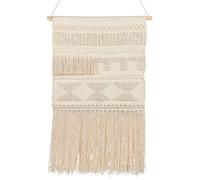 Beliani Fabric Wall Hanging KAMOKE Cotton 103 cm Beige, Cream