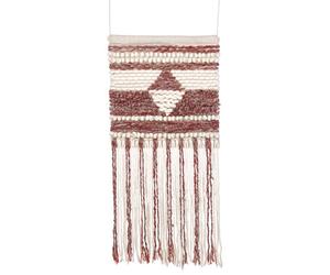 Beliani Fabric Wall Hanging Saif Wool 90 Cm Red