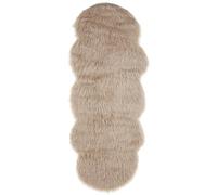 Faux Fur Rug MAMUNGARI Sand Beige 60 x 180 cm
